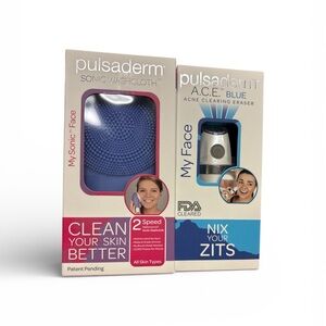 Pulsaderm Sonic Washcloth and A.C.E. Blue Set NWT